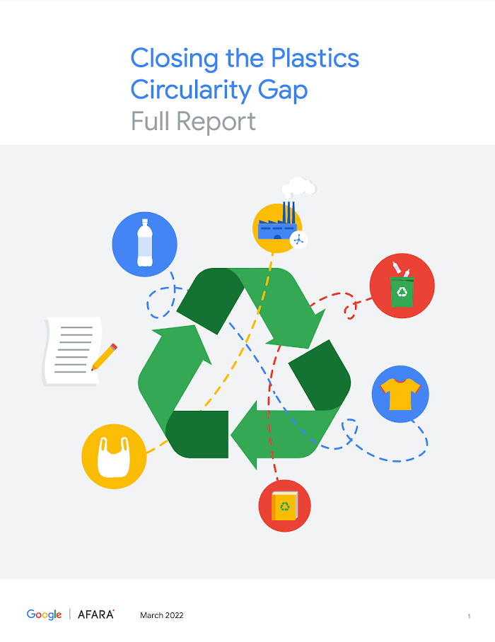 Image de couverture du livre blanc intitulé : Combler l'écart de circularité dans l'industrie plastique : rapport complet