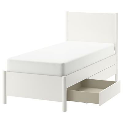 TONSTAD Bed frame with storage, off-white, 90x200 cm