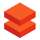Icon with orange color squares stacked on top of each other