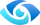Icon in the shape of eye in blue and light blue color