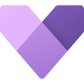 A logo in multiple shades of purple