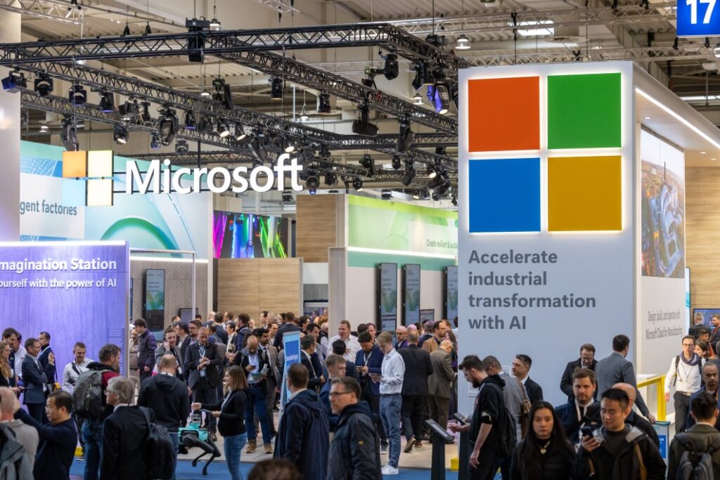 Microsoft booth at Hannover Messe
