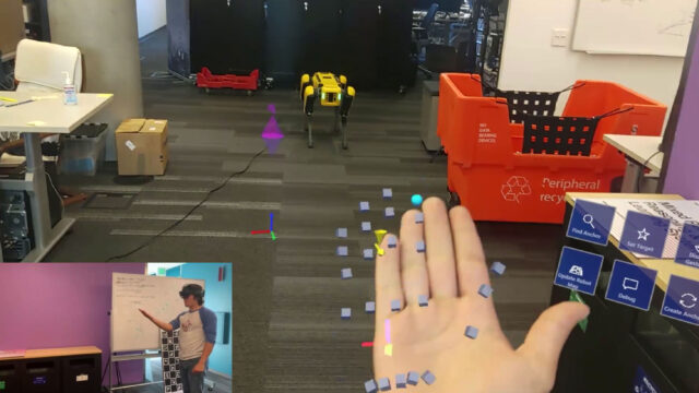 hand with pixels around it for Mixed Reality