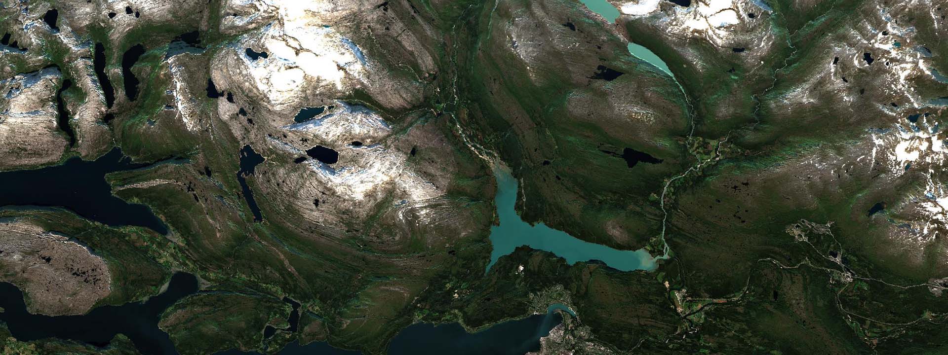 Geospatial glacial map of Norway region
