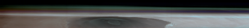 NASA’s 2001 Mars Odyssey orbiter captured this single image of Olympus Mons