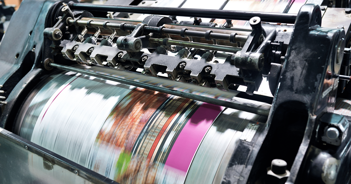 Hifi difference isofrom print press feature image showing a commercial printing press in action