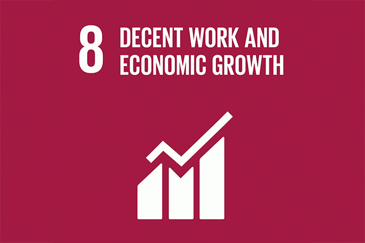 Goal 8 logo Decent Work and Economic Growth