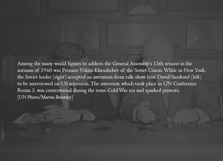 1960 - As world leaders debate, UN Headquarters hosts US talk show