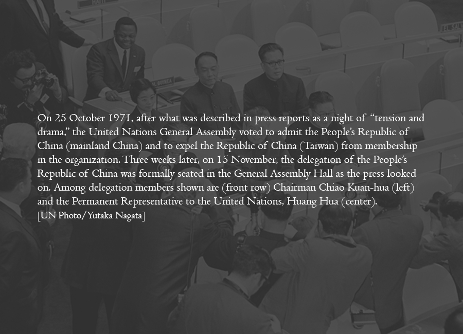 1971 - People’s Republic of China delegation is seated in General Assembly Hall